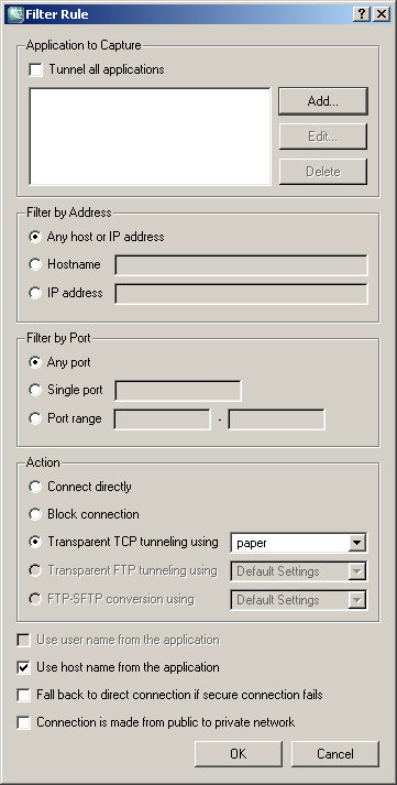 Adding a new filter rule