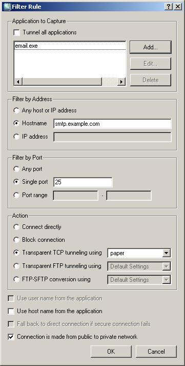 Adding filter rules for email services