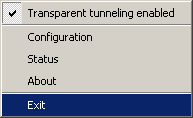 The shortcut menu of the Status dialog box