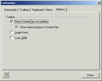 Customizing general user-interface options