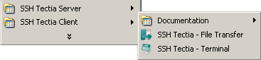 The SSH Tectia Client program group