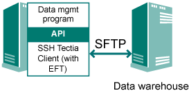 Data warehouse feeds through SFTP API