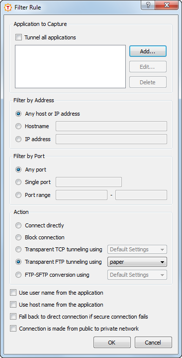 Adding a new filter rule