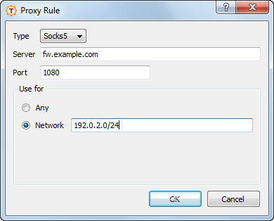Defining proxy settings